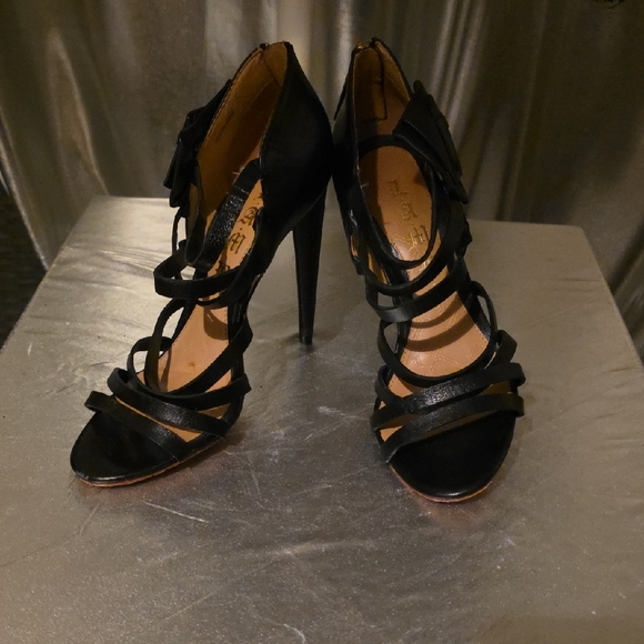 L.A.M.B. Shoes - L.A.M.B. Black Strappy Heels